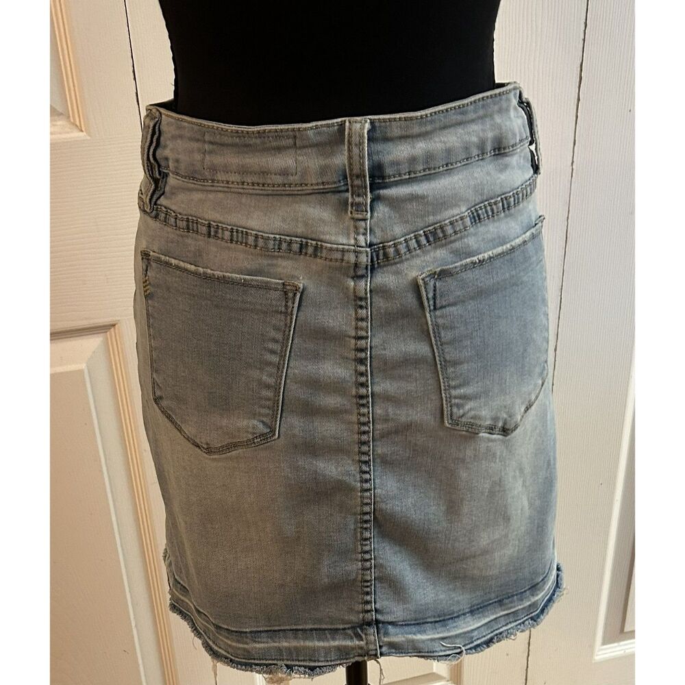 Vintage Wish List Jeans light wash denim mini skirt size Medium - Picture 4 of 6